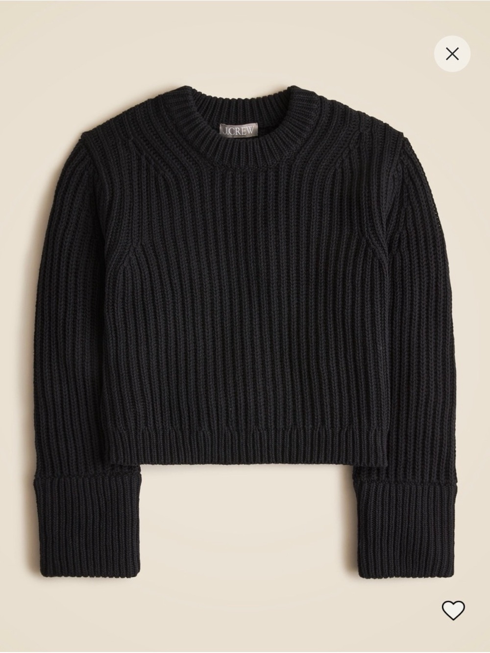 J. Crew Heritage Cropped Cotton Fisherman Crewneck Sweater